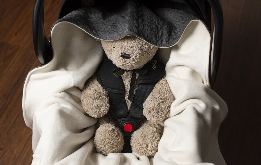 Babywrap, filt till babyskydd, barnvagn och bilbarnstol