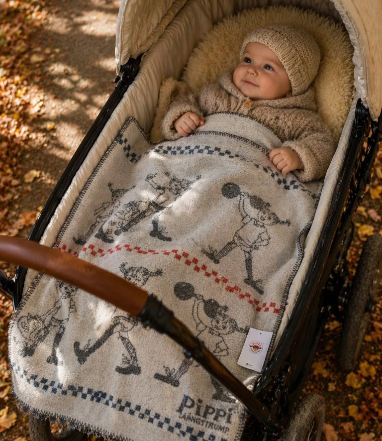 Pläd Pippi Långstrump 100% merinoull